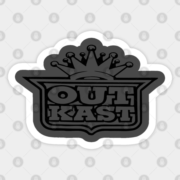 Outkast black Sticker by bacot99